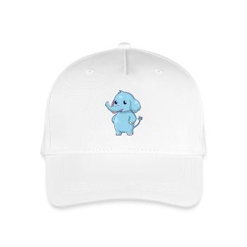 Stehender Elefant - Kinder Bio Basecap - Weiß - Vorne