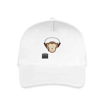 Monkey with headphones music - Organic Kids’ Baseball Cap - white - Front