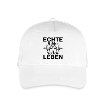 Wahre Helden sind Lebensretter - Kinder Bio Basecap - Weiß - Vorne
