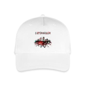 Kopenhagen Skyline / Geschenk Dänemark Stadt - Kinder Bio Basecap - Weiß - Vorne