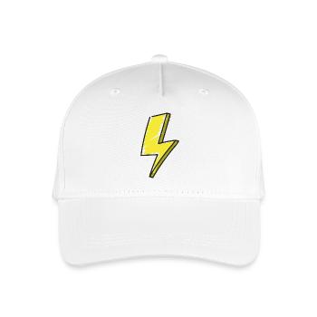 Blitz - Illustration - Kinder Bio Basecap - Weiß - Vorne