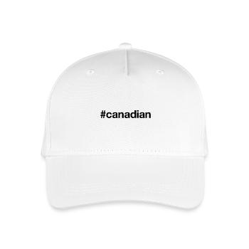 CANADIAN Canada Ich bin Kanadier Hashtag - Kinder Bio Basecap - Weiß - Vorne