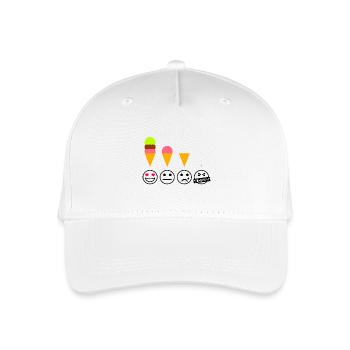 Eis Emotionen Eiscreme Lustig Witzig Sommer Freude - Kinder Bio Basecap - Weiß - Vorne