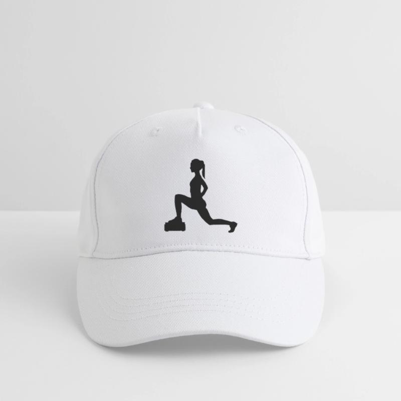 Mädchen oder Dame, die Schritte oder Aerobic macht Kinder Bio Basecap