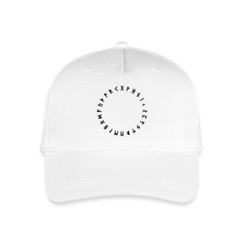 Rune alphabet in circle Symbols - Organic Kids’ Baseball Cap - white - Front