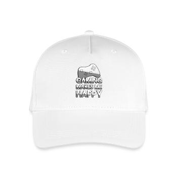GAMING MAKES ME HAPPY + Controller - Gaming - Kinder Bio Basecap - Weiß - Vorne