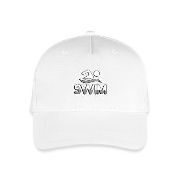 SWIM + Schwimmer - Schwimmen - Kinder Bio Basecap - Weiß - Vorne
