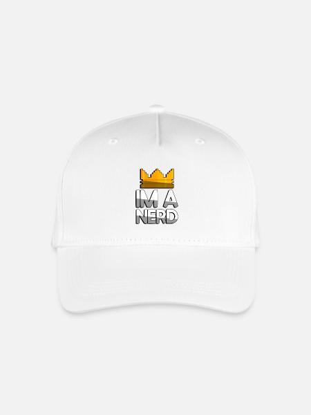 IM A NERD + King Crown - Gaming - Kinder Bio Basecap - Weiß