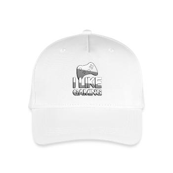 I LIKE GAMING + Controller - Gaming - Kinder Bio Basecap - Weiß - Vorne