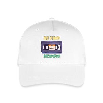 Sei freundlich und spule zurück -Vhs-Blockbuster - Kinder Bio Basecap - Weiß - Vorne