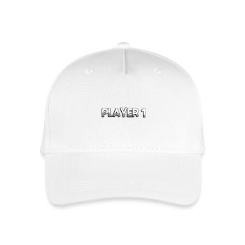 PLAYER 1 - Gaming - Organic Kids’ Baseball Cap - white - Front