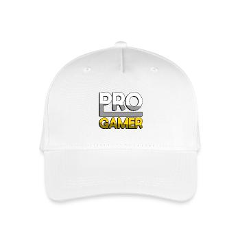 PRO GAMER (Gelb) - Gaming - Kinder Bio Basecap - Weiß - Vorne