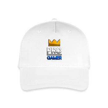 PRO GAMER (Blau) + King Crown - Gaming - Kinder Bio Basecap - Weiß - Vorne