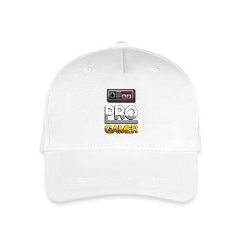 PRO GAMER (Gelb) + NES Controller - Gaming - Kinder Bio Basecap - Weiß - Vorne