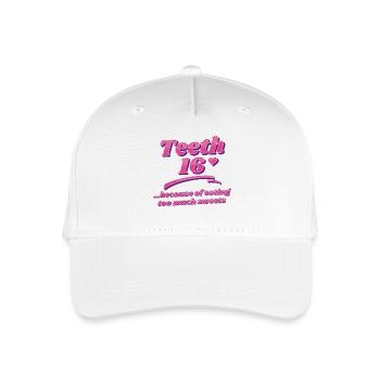 Drôle de déclaration Sweet Tooth Sweet Sweet - Casquette de baseball bio Enfant - blanc - Devant