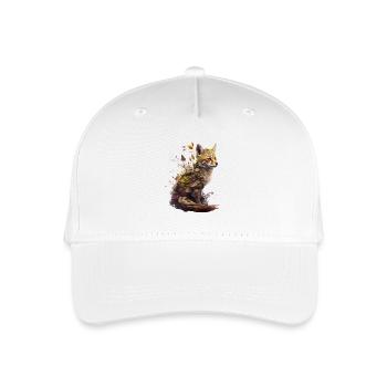 Fuchs mit Pflanzen auf dem Rücken - Kinder Bio Basecap - Weiß - Vorne