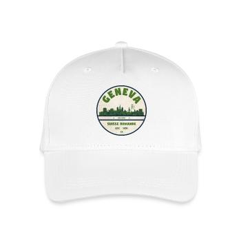 Genf Skyline Badge Romande - Kinder Bio Basecap - Weiß - Vorne