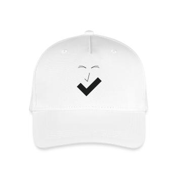 Feines Lächeln Feines Gesicht B04. - Kinder Bio Basecap - Weiß - Vorne