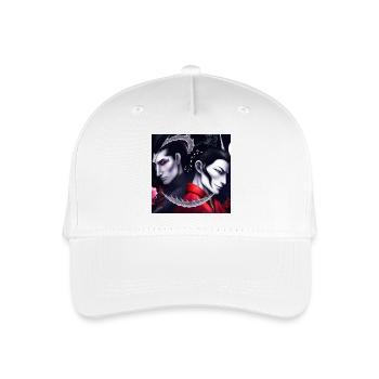 Samurai dragon portrait Art Valentine Moonlight - Organic Kids’ Baseball Cap - white - Front