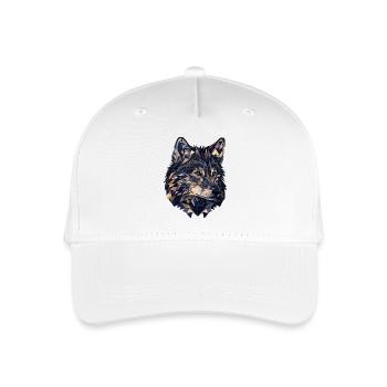 Stilisierter, geometrischer Wolf - Kinder Bio Basecap - Weiß - Vorne