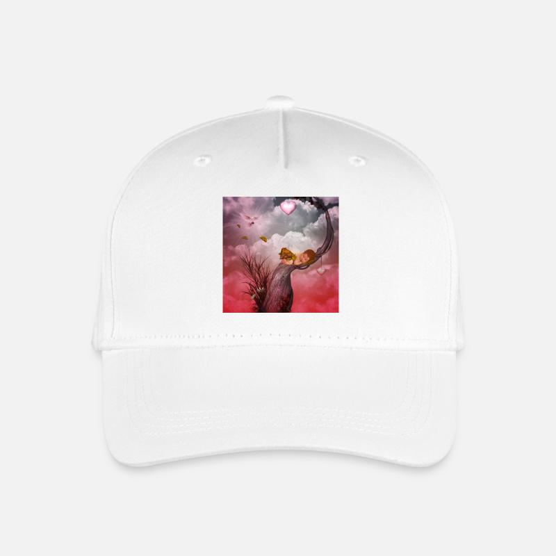 Nettes schlafendes Feenbaby. - Kinder Bio Basecap - Weiß