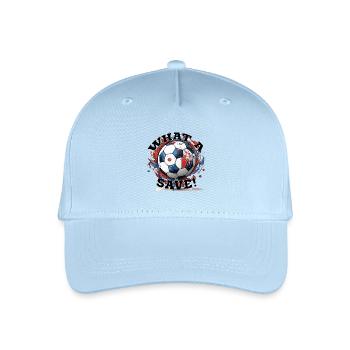 Balle de football - Quelle sauvegarde! - Casquette de baseball bio Enfant - bleu clair - Devant