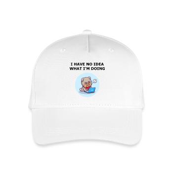 Ich habe keine Ahnung, was ich tue. Keine Hundeidee. - Kinder Bio Basecap - Weiß - Vorne