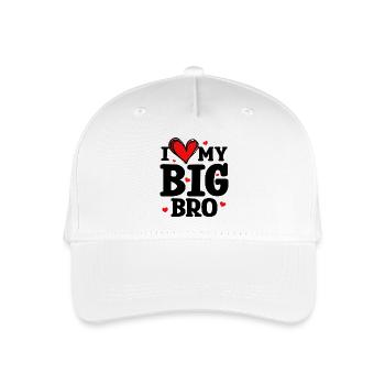 Geschwisterliebe Herz Großer Bruder Statement - Kinder Bio Basecap - Weiß - Vorne