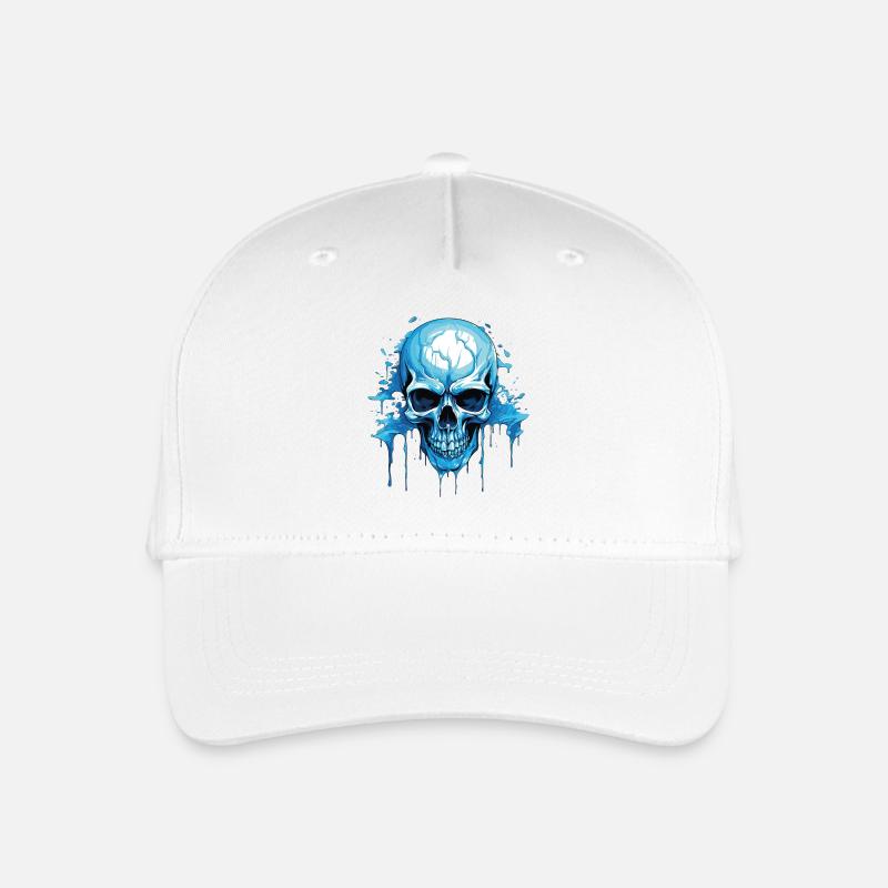 Flux d’encre du Crâne Bleu - Casquette de baseball bio Enfant - blanc