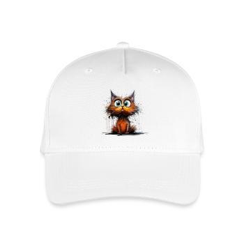 Crazy looking cat for cat lady - Organic Kids’ Baseball Cap - white - Front