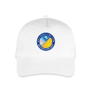 Sun Lover Badge Team Blue Sky Light Warrior Emblem - Organic Kids’ Baseball Cap - white - Front