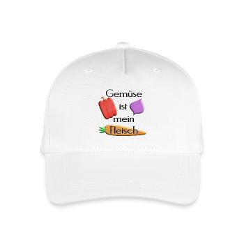 Gemüse - Gemüse ist mein Fleisch -schwarze Schrift - Kinder Bio Basecap - Weiß - Vorne