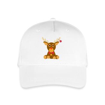 Rentier Rudolph - Kinder Bio Basecap - Weiß - Vorne
