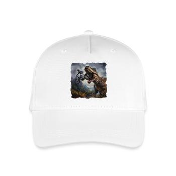 T Rex Motorcyclist - Organic Kids’ Baseball Cap - white - Front