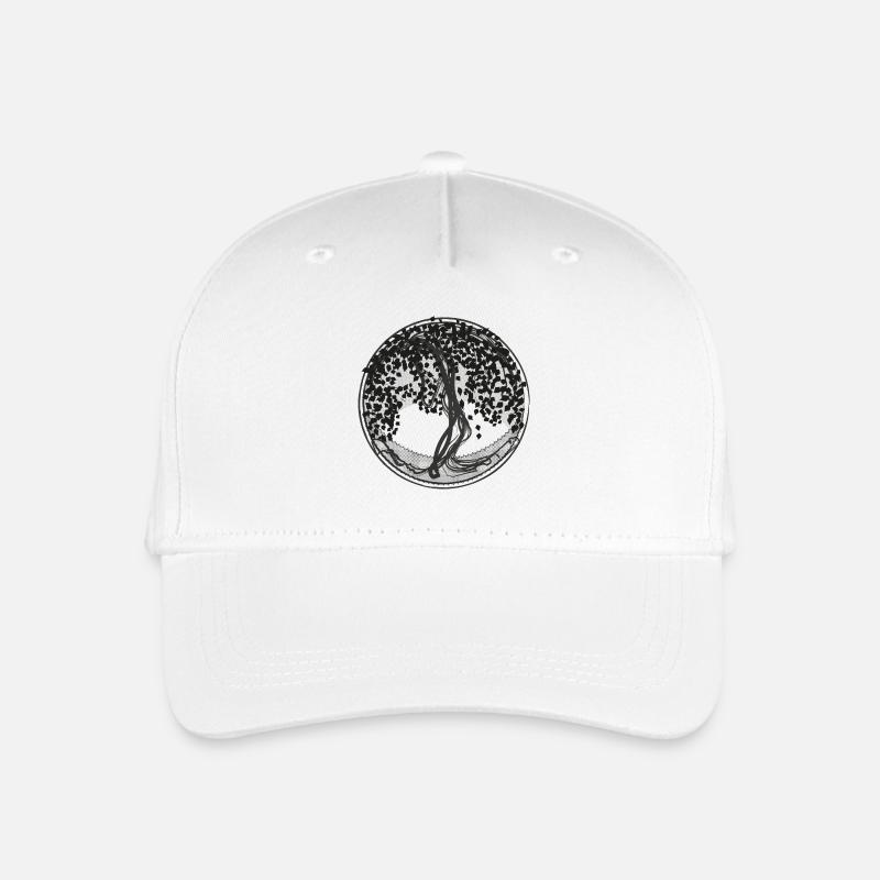 Dark Tree Circle Silhouette - Organic Kids’ Baseball Cap - white