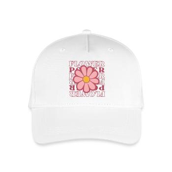 Flower PowerElegantes Blumenmotiv - Kinder Bio Basecap - Weiß - Vorne