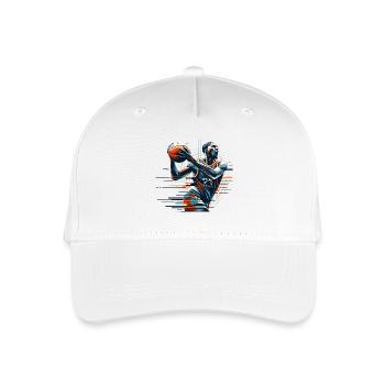 Basketball dynamisch Geschenk - Kinder Bio Basecap - Weiß - Vorne