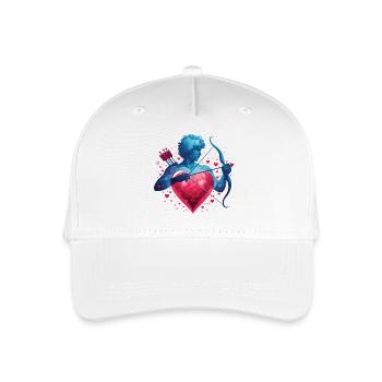 Mythical Cupid with Heart and Bow - Organic Kids’ Baseball Cap - white - Front