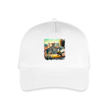 Paysage méditerranéen ensoleillé et une abeille - Casquette de baseball bio Enfant - blanc - Devant