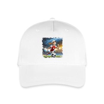 Stade de personnage de dessin animé de footballeuse avec des éclairs - Casquette de baseball bio Enfant - blanc - Devant
