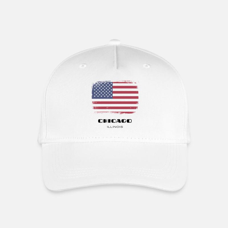 Chicago, Illinois, USA - Kinder Bio Basecap - Weiß