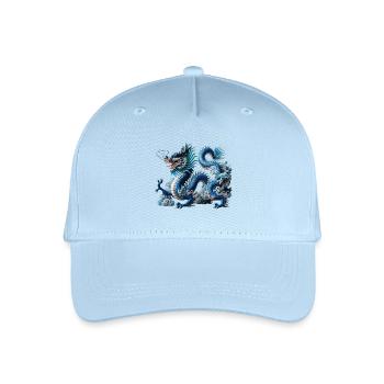 Blauer Drachen im Wolkenfluss - Kinder Bio Basecap - Hellblau - Vorne