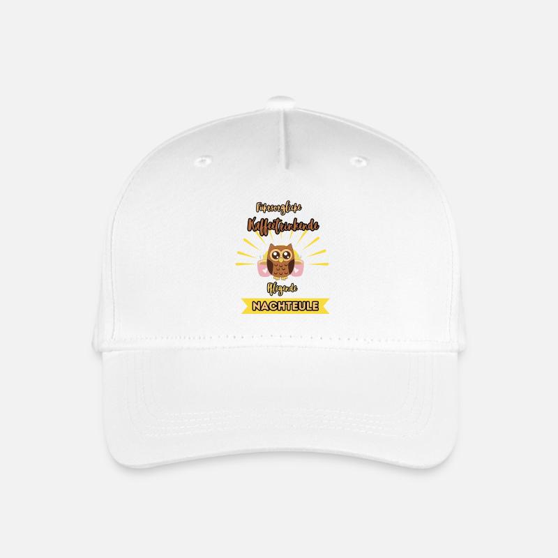 Kaffeetrinkende Fürsorgliche Nachteule - Kinder Bio Basecap - Weiß