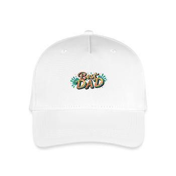 Best Dad Typography - Organic Kids’ Baseball Cap - white - Front