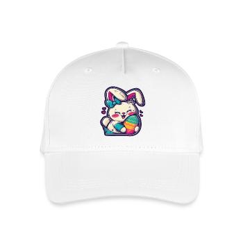 Kawaii Häschen Osterei frohe Ostern Osterfest - Kinder Bio Basecap - Weiß - Vorne