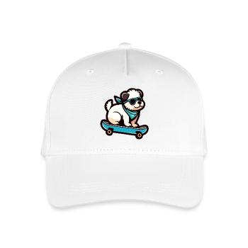 Pup on Wheels: The Skateboarding Canine - Organic Kids’ Baseball Cap - white - Front