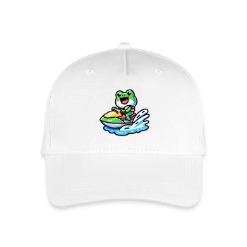 Splashy Frog: Wasserscooter-Eskapaden - Kinder Bio Basecap - Weiß - Vorne