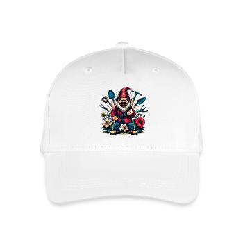 Nain de jardin coloré et sinistre avec des fleurs et des outils - Casquette de baseball bio Enfant - blanc - Devant