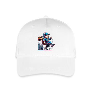 Cheerful chipmunk with headphones - Organic Kids’ Baseball Cap - white - Front
