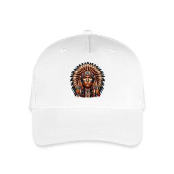 Amerikanischer Indianer Amerikanische Rote Haut - Kinder Bio Basecap - Weiß - Vorne